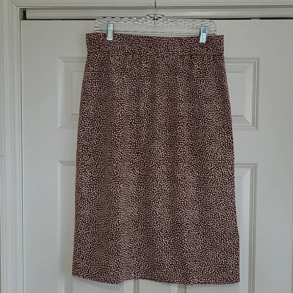 J. Crew Factory Brown and Taupe Midi Skirt - Size M